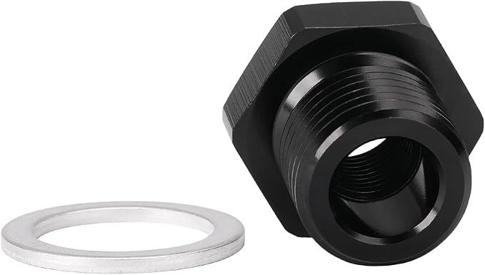M16x1.5 Male Metric to 1/8 NPT Female Oil Pressure Sensor Adapter Fitting Reducing Bushing Aluminum Black