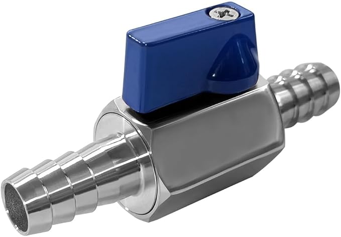 Beduan 2PCS 3/4" Hose ID Barb Ball Valve 304 Stainless Steel Mini Shut Off Valve for Water Gas Fuel Drip Irrigation and Aquariums