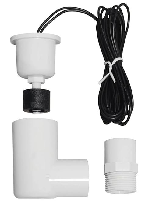 SS2 AC Float Switch AC Float Safety Switch HVAC 3/4 Inch Condensate Shut Off Sensor Can Prevent Overflow in Drain Pan or Gravity Drain Used in Various Applications. ECWB