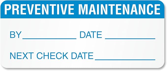 SmartSign Preventive Maintenance Labels in Dispenser Box| Pack of 350, 0.625" x 1.5" Adhesive Vinyl Stickers, Made in USA