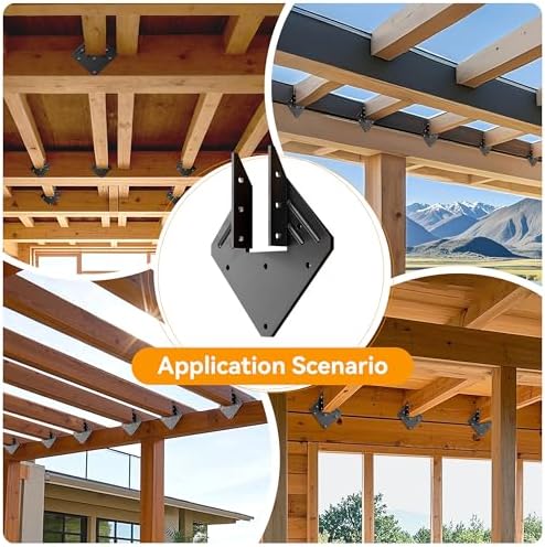 10 Pack Hurricane Ties, 18-Gauge Heavy Duty Joist Hangers, Galvanized Rafter Hurricane Clips, Rafter Brackets Fit 2X Truss to Rafter Connector, for Roofing Trusses Wood Timber Connectors