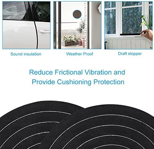 Weather Stripping Door Seal, 1/2 Inch Wide X 3/8 Inch High Density Foam Tape Weather Strip for Door and Window Insulation, Single Side Door Sealer Total 13FT