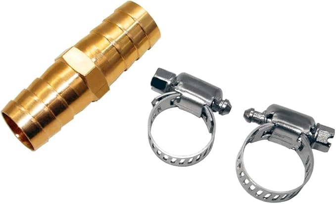 8PCS 1/2 Inch Garden Hose Repair Mender Brass Water Hose Repair Kit Fitting Conectors Splicer with 16PCS Stainless Clamp