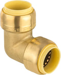 (Pack of 50) EFIELD 3/4-inch 90-Degree Elbow, Push-Fit Brass Fittings to Connect Copper, PEX, CPVC Pipe with 1/2" Disconnect Clip (50, 3/4-inch),(PF-UNI012-50PCS)