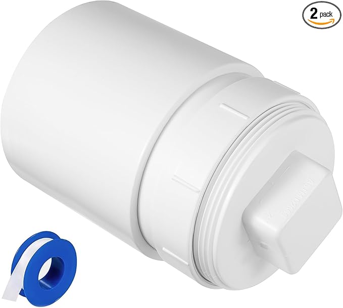 6" PVC Sewer Cleanout cap with Coupling,DWV Flush Sewer Cleanout Adapter for Outdoor Garden,RV and More Drainage Piping System
