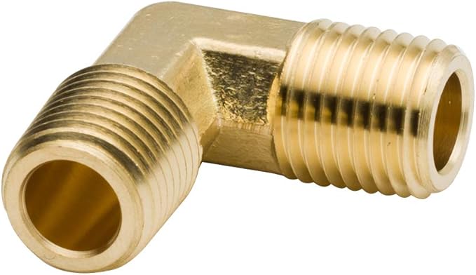 Legines Brass Pipe Fitting, Forged Male 90 Degree Elbow, 3/8" NPT Male x 3/8" NPT Male, Pack of 2