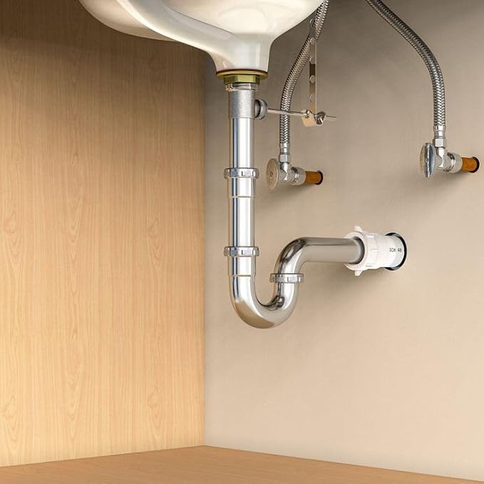 ZM Brass P-trap Pipe Basin Sink Waste Kit with Reducing Washer 1-1/4'' 20GA