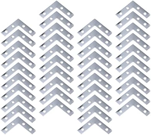 Wealrit 40PCS Silver L Shape Bracket，1.5" Joint Support Flat Plate Bracket