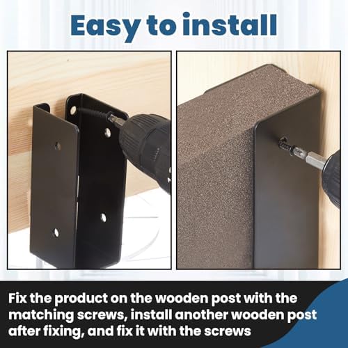 Blulu 6 Pcs 2 x 6 Inches Concealed Joist Hangers, Q235b Steel Joist Bracket