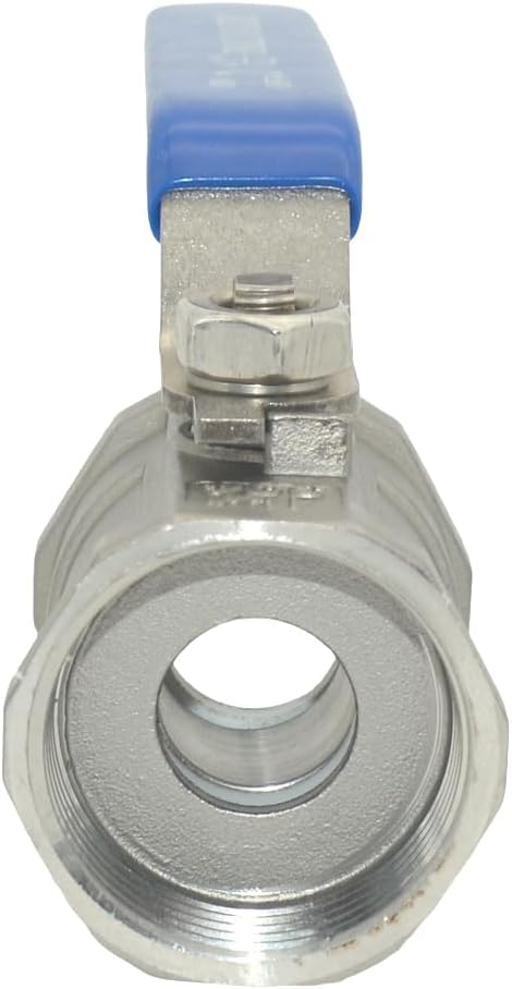 VARMHUS 1-1/4" Stainless Steel 304 Ball Valve 1Pc Type NPT Female Threaded with Heavy Duty Blue Vinyl Insulation Handle,CF8M Ristricted Flow,1000 WOG (1-1/4")