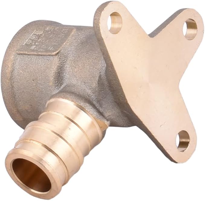 LD Valve-Pex A Fitting 1/2"ProPEX x 1/2"FPT Brass Elbow with Drop Ear for Pex-A Pipe System, F1960 Brass Cold Expansion Transition Fittings PPEX to FPT Thread Drop Ear Elbow (8-Pack)