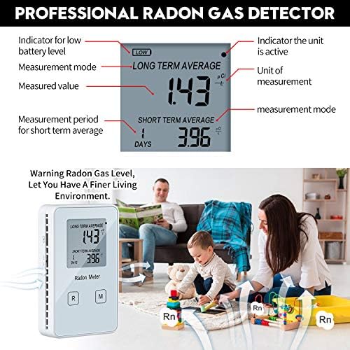Funny Kitchen Home Radon Detector,Portable Radon Meter,Long and Short Term Monitor,Rechargeable Battery-Powered,Radon Test Kit