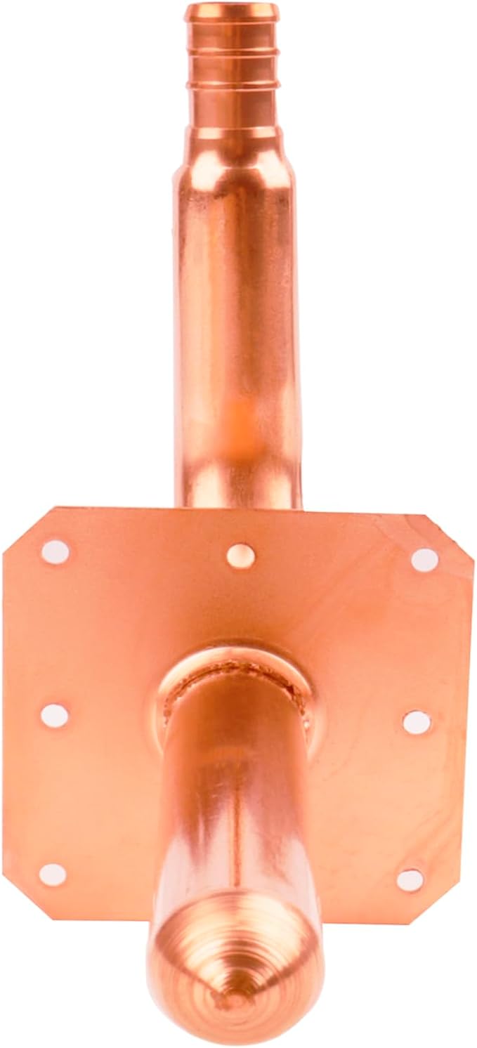 WHK 10 Packs 1/2 Inch Copper PEX Stub Out Pex-B Copper Stub Out Elbow with Wall Flange with Wall Flange 1/2" x 6"