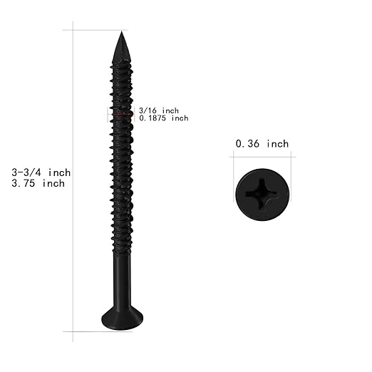 WenSilon(30 PCS) 3/16" x3-3/4 Black Concrete Screw Anchor Black Flat Head for Anchoring to Masonry, Block or Brick Stucco