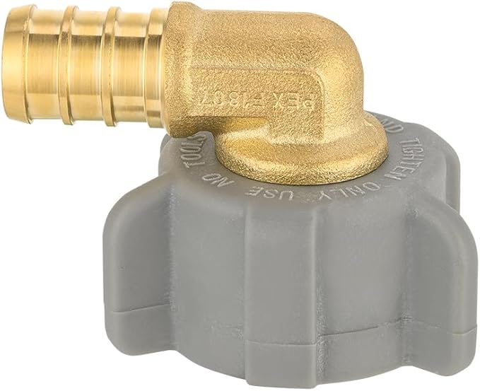 (Pack of 10) EFIELD 1/2 Inch Pex X 7/8 Inch Toilet Ballcock Swivel Elbow Adapter, Brass Plumbing Fittings,(PEX1807311-10PCS)