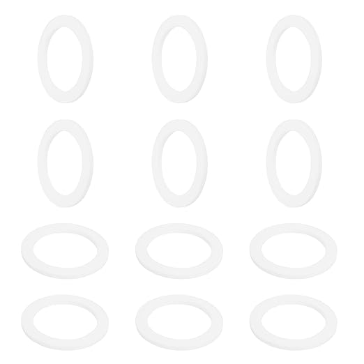 MECCANIXITY PTFE Flat Washers, 12Pack 38mm OD 28mm ID 2mm Thick Sealing Spacer Gasket Ring for Faucet Pipe Hose Bolt Machinery, White