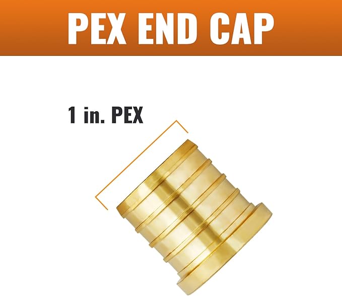 SUNGATOR 12-Pack 1" Pex Plug End Cap, No Lead Brass, 1 Inch Pex Fittings