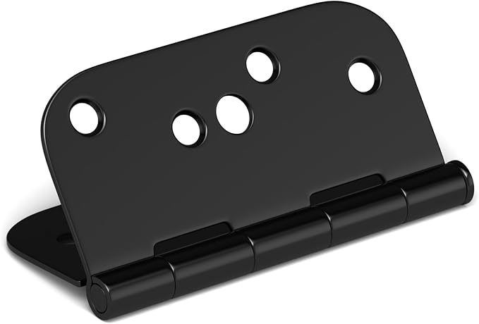 goldenwarm Black Door Hinges 4inch 3 Pack Security Door Hinges, Interior/Exterior Matte Black 4" Hinges with 5/8" Radius Corner for Doors Reversible Full Mortise Combination
