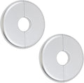 2 Pcs Wall Split Flange, ABS Round Self-Adhesive Escutcheon Plate Buckles Design for 0.86"/22mm,Silver