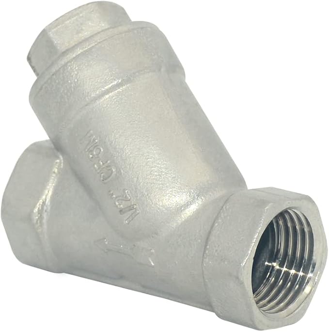 Strainer Mesh Filter Valve,800WOG Y-Spring NPT Female Check Valve,Stainless Steel SS316 CF8M (1/2")