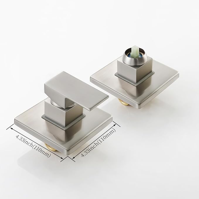 Shower Valve Kit, Single Handle Mixing Valve Shower Control Valve Kit Single Function Rough-In Valves Set, Brushed Nickel Tub Valve and Trim Kit