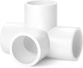 ZhiYo 1 inch PVC Fitting 4-Way, 6-Pack Pipe Elbow Connectors, Furniture-Grade SCH40 PVC Pipe Fittings for Greenhouse, Frames, Sheds, Pet Beds, Pet Enclosures, Hydroponic and Tent Structures