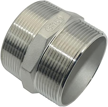 1/8" ~3" NPT Male Threaded Hex Nipple,Stainless Steel 304 Quick Coupler Pipe Fitting (3")