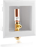 Ice Maker OutLet Box With Copper Water Hammer Arrestor,1/2 Inch Push-Fit Inlet x 1/4 Inch OD Compression Outlet,1/4 Turn Ball Vavle Outlet Box For Refrigerator,Water Dispenser