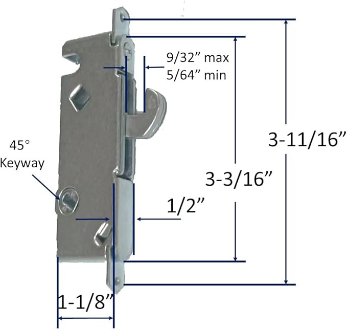 House Guard Beige Color Patio Door Handle Set with Mortise Lock,Suitable for replacement Sliding Patio Doors Lock 3-15/16”Screw Hole Spacing.Choices That Add a Unique To Your Patio Glass Sliding Door.
