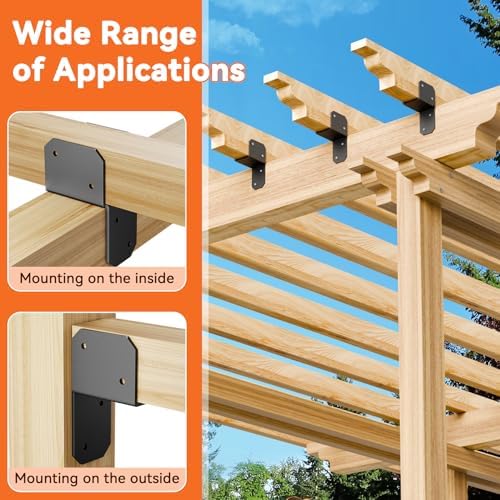 8Pcs 2x4 Joist Anchor Connector - Heavy Duty Steel Post Cap Tie Brakcet, 15 Gauge Carbon Steel, Post to Beam Connector Fits 2x4 Lumber(Actual Size 1.5"x3.5")