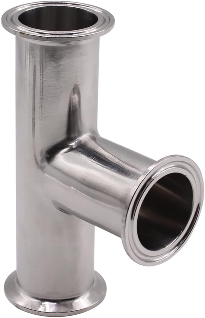 DERNORD 2 Pack Clamp Tee 3 Way Stainless Steel 304 with 6 Silicone Gaskets Fits 2" Tri Clamp, 51mm Pipe OD Sanitary Fittings (2 inch)