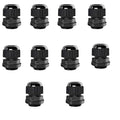 10 Pack 1/2" NPT Cable Gland Waterproof IP68 Nylon Cable Pass Through Cord Grip Connector Strain Relief Wire Grommet, for Electrical Enclosures Junction Boxes, LED Light