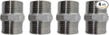 4Pcs 3/4'' Hex Nipple 3/4"NPT Male x 3/4" NPT Male Threaded Stainless Steel 304 Threaded Nipple Pipe Fittings for Brew Kit Home Piping