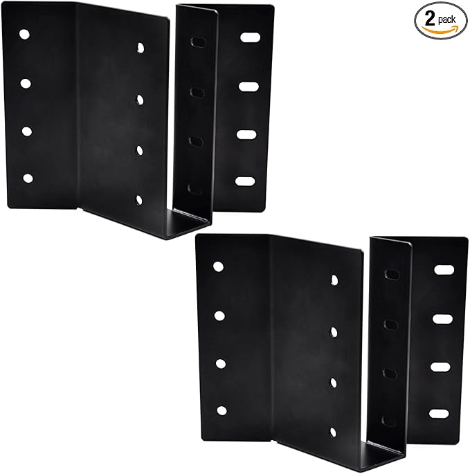 (2-Pack) 2 x 6 Heavy-Duty Steel Joist Hanger Bracket, Skewed Right 45 Degree, Face Mount Rafter Bracket for Floor Deck and Ceiling Trusses
