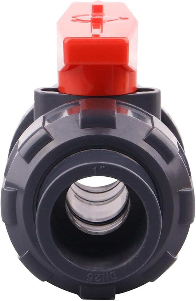 DERNORD 2 Pack PVC True Union Ball Valve with Full Port, EPDM O-Rings, and Reversible PTFE Seats,Rated at 200 PSI (1 inch Socket)