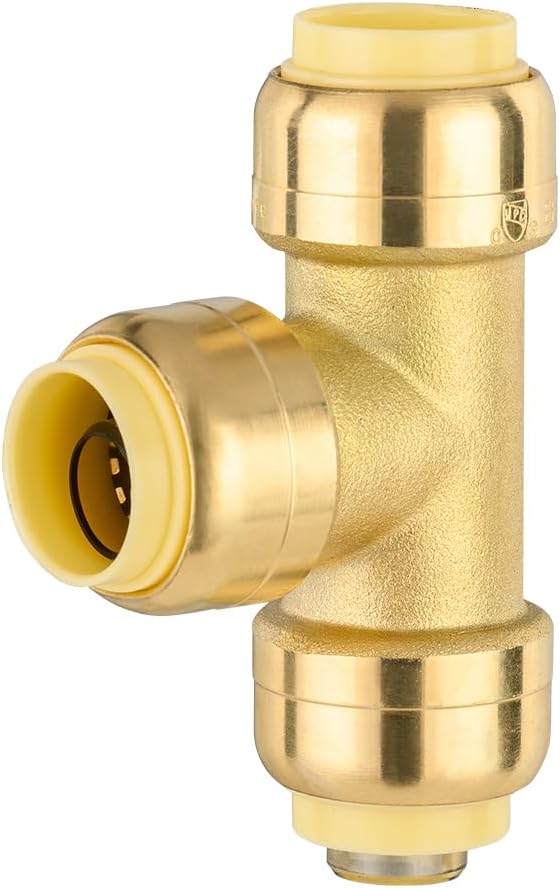 5-Pack EFIELD 1/2-Inch Tee Push-Fit Fitting to Connect Pex, Copper, CPVC with a Disconnecting Clip, UPC Certified, NSF 61,(PF079)