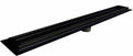 SereneDrains 304 Stainless Steel 48 Inch Tile in Linear Matte Black Shower Drain Kit Floor Long Hair Catcher Strainer Grate Cover Bathroom Insert (Matte Black, 47 Inch)