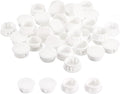 uxcell 55/64" Plastic Hole Plugs, 36Pcs Flush Type Panel Round Snap in Fastener Knockout Locking Plugs for Furniture Insert End Caps Panels, White
