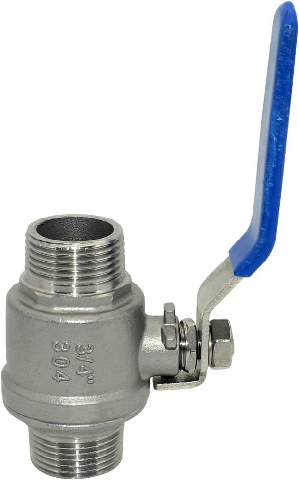 1Pcs Ball Valve, Heavy Duty Male NPT X Male NPT Thread with Long Handle Switch, Stainless Steel NPT Full Port Forged 1" Ball Valve for Water Oil and Gas, 1000 WOG (3/4'')