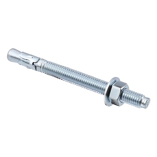 3/8 inch x 3-3/4 inch - 5 Pieces Wedge Anchor Zinc Plated Heavy Duty Fastener for Concrete