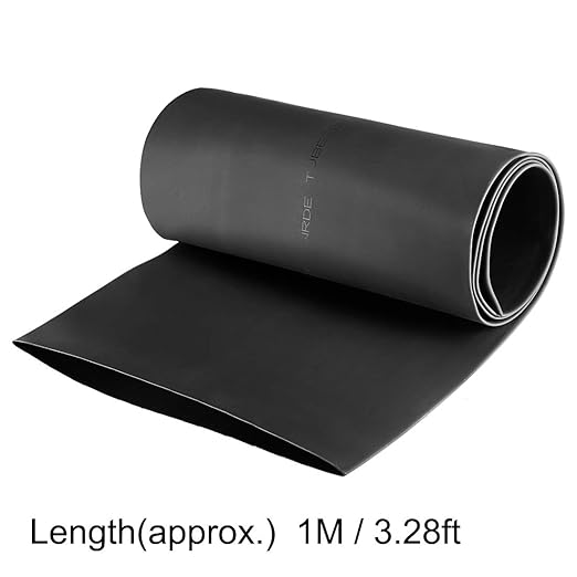 uxcell Heat Shrink Tubing, 120mm Dia 191mm Flat Width 2:1 Rate Shrinkable Tube Cable Sleeve 1m - Black