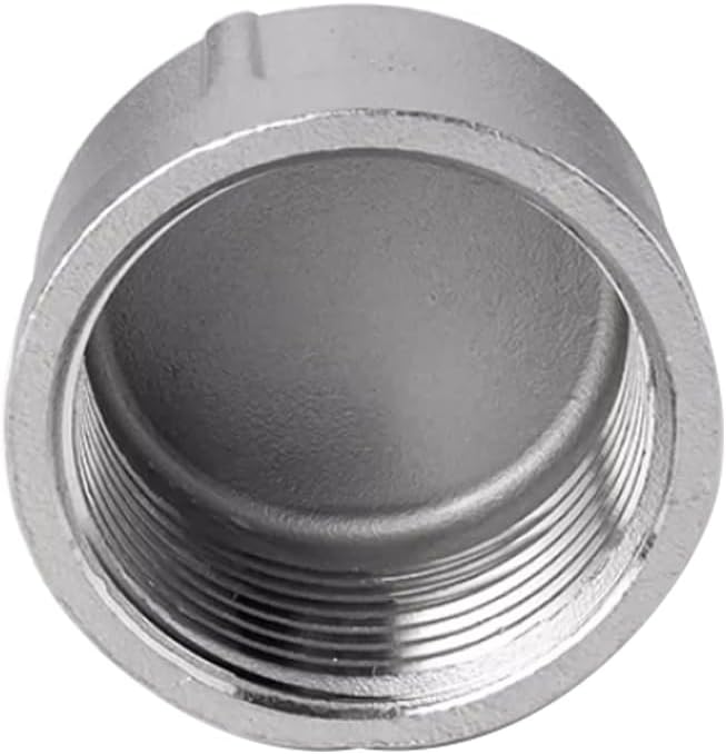 Stainless Steel 304 Cast Pipe Fitting, Round End Cap, 3/4" NPT Female (Pack of 2)