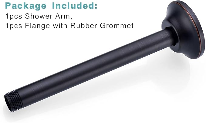 BESTILL 8 Inch Ceiling Mount Rain Shower Head Arm and Flange, Oil Rubbed Bronze