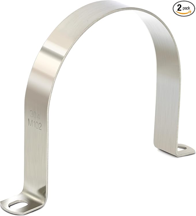 OD 5-15/16" Conduit Clamps 304 SS 2-holes Pipe Bracket U Clamp, Tube Clamp for Large Cable/Pipe, Heavy Duty Strap Clamps | OD 5-15/16" | 2 pcs