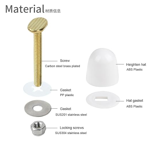 Toilet Floor Bolts and caps Closet, Toilet Bowl to Floor Bolts Kits with washers and Cover Cap Decorative