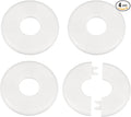 HARFINGTON 4pcs Wall Split Flange 26.5mm/1" Self-Adhesive Plumbing Cover Plates ABS Plastic Round Escutcheon Plate Buckle Design for Water Pipe Bathroom Kitchen Decoration, White