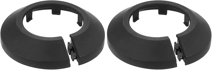 uxcell Escutcheon Plate, 1Pcs 34mm - Fit 1.31" Outer Diameter Split Pipe Flange Water Pipe Cover Collar Decoration, PP Plastic Plumbing Cover Plates (Black)