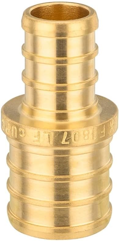 (Pack of 400) EFIELD Barb Crimp Pex Brass Fittings 1/2 Inch x 3/4 Inch Reducing Coupling For Pex Tubing Connection, ASTM F1807,(PEX1807012-400PCS)