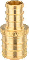 (Pack of 400) EFIELD Barb Crimp Pex Brass Fittings 1/2 Inch x 3/4 Inch Reducing Coupling For Pex Tubing Connection, ASTM F1807,(PEX1807012-400PCS)