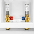 EFIELD Washing Machine Outlet Box with Center Drain 1/2-inch Push-Fit White, with Stainless Water Hammer Arrestor,(WM010)